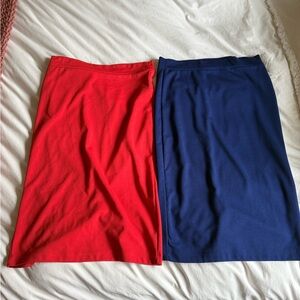 Forever 21 Red and Blue Pencil Skirt Set